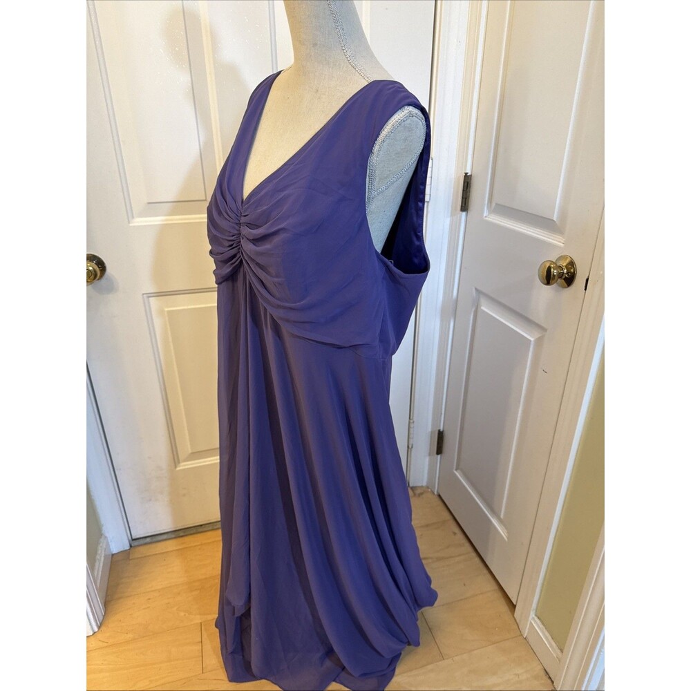PERFECT PURPLE Dessy Group Dress Size 22 Womens Plus Chiffon Sleeveless Gown